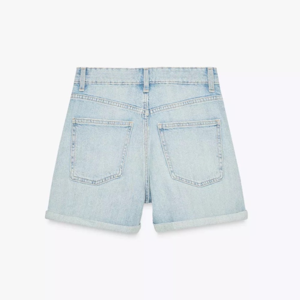Zara High Waist Mom Fit Shorts - Picture 5 of 9